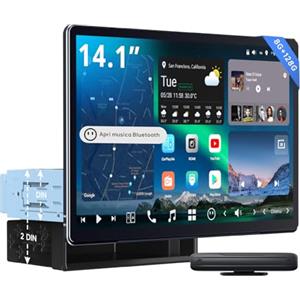 ATOTOZONE [14.1" QLED] X10 Autoradio Android, Schermo Flottante, 1 DIN e 2 DIN, AI Agent & AI Vision, LiveView Re-moto, Avviso Golden Hour, Parking Guard,4G LTE, 8G+128G, Audio 7.1.2 Canali, CP & AA Senza Fili