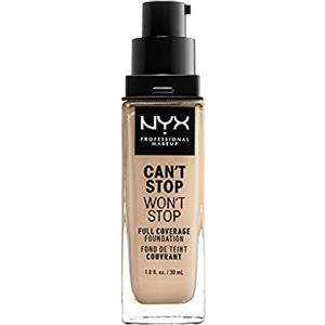 NYX Professional Makeup Fondotinta, Can't Stop Won't Stop Full Coverage Foundation, Lunga tenuta, Waterproof, Finish Matte, Tonalità: Nude