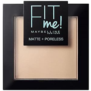 Maybelline New York Fit Me Matte&Poreless Cipria Opacizzante e Fissante, Pennello e Specchietto Inclusi, 115 Ivory