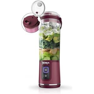 Ninja Blast, Mini Frullatore Portatile e Tritaghiaccio, 530 Ml, BC151EUCR | Rosso Ciliegia, Coperchio, Beccuccio, Piccolo Frullatore Senza Fili, Ricaricabile, Frullati, Smothie, Trita Frutta Congelata