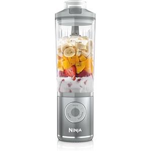 Ninja Blast Max, Frullatore Portatile da 570 Ml, 3 Funzioni, Argento | Ricaricabile, Bicchiere, Coperchio Anti-Perdita, Manico, Tritaghiaccio, Smoothie, Frullati, Frutta Congelata, BC251EUSL