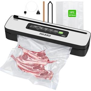 INKBIRD Macchina Sottovuoto Alimenti, Elettrodomestici di Messa Sotto Vuoto Con Taglierina Integrata | 7 Modalità di Sigillatura/Bagnata/Liquida, 130W Alta Potenza - Guarnizione Rapida, Indicatore