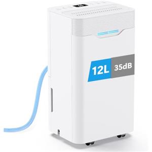 PIAZCEW Deumidificatore Casa 12L/24h, Deumidificatore Portatile Silenzioso per Ambienti Fino a 100 m³, 3 Modalità, Timer 24H, Deumidificazione Automatica Smart