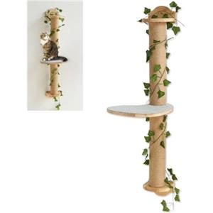 TREKAM Tiragraffi a parete - Albero tiragraffi da parete facile da montare - Elementi da parete per gatti con piattaforma antiscivolo per stimolare il gioco dei gatti