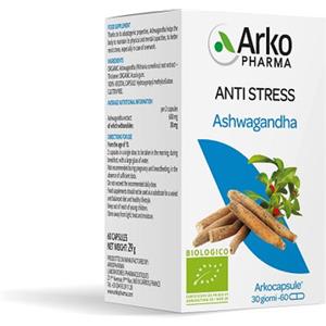 Arkopharma - Arkocaps Ashwagandha Bio Integratore Stress Confezione 60 Capsule