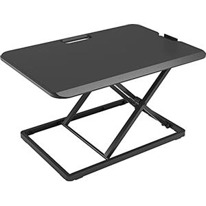 BONTEC Convertitore Scrivania Sit-Stand X-Frame Regolabile, Nero | Fino a 8 kg, Workstation da ufficio ultra robusta, rialzo ergonomico per monitor, tastiera e laptop, regolabile in altezza