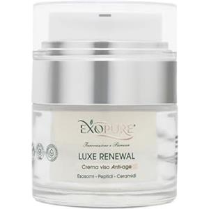 EXOPURE 50ml Crema Viso Antirughe Avanzata con ESOSOMI, Peptidi e Ceramidi | Crema Idratante Viso Innovativa, Rimpolpante, Skincare 100% MADE IN ITALY, Crema Viso Uomo & Donna - Effetto Radioso