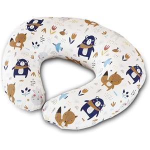 TOPCHANCES Cuscino Per Allattamento,Cuscino Gravidanza Multiuso Con Rivestimento In Cotone100% Cuscino Per Per L'allattamento Al Seno A Forma Di U,Cuscino Neonato Lavabile(Carino Buddy)