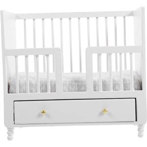 HoveeLuty Culla per casa delle Bambole, Letto per casa delle Bambole in Legno in Scala 1/12, Culla per Bambini Miniatura, Mini mobili per, Modello di Letto per Bambini, Accessori per