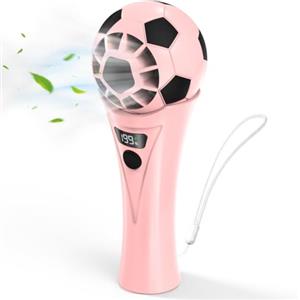 AMZBOSS ventilatore portatile,mini ventilatore portatile usb ricaricabile | 130g ventilatore portatile guscio pallone calcio,mini ventilatore 199 velocità regolabili,viaggio e outdoor,Rosa Stella