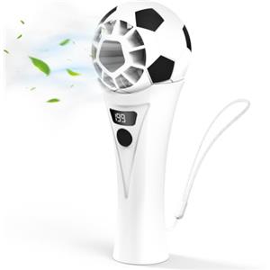 AMZBOSS ventilatore portatile,mini ventilatore portatile usb ricaricabile | 130g ventilatore portatile guscio pallone calcio,mini ventilatore 199 velocità regolabili,viaggio e outdoor,Bianco Perla