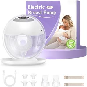 Haokoo Tiralatte Elettrico Indossabile Senza Mani, Tutto in Uno, 1 Pezzo | Portatile, per Uso Quotidiano e Lavoro, Flange 17/19/21/24/27 mm, 4 Modalità 12 Livelli, Senza BPA, 7-8 Usi per Carica