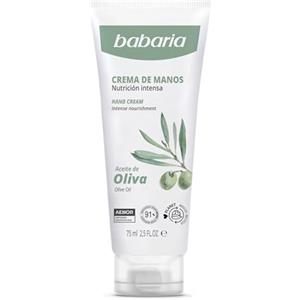 Babaria - Crema Mani Riparatrice con Olio d'Oliva | Idratante e Riparatrice | Crema Mani | Assorbimento Rapido | Perfetta da Portare in Borsa | 75 ml