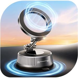 EOIWUY Porta Cellulare Auto Magnetico con Aptico Nano Gel Potenziato | Supporto Telefono Auto per Magsafe, 360° Rotazione Porta Telefono Auto, Pieghevole Reggi Telefono Auto per iPhone & Android