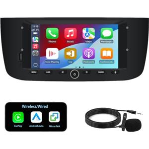 YZKONG Autoradio Linux per Fiat Punto 10-16/Linea 12-15 | Bluetooth/CarPlay/Android Auto Wireless/FM/AM/RDS/USB HiFi 100W