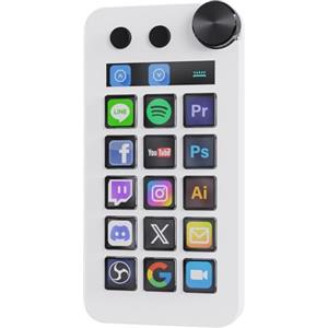 Basicolor N1 Tastiera Macro 3-in-1: 15 Tasti LCD, Numpad & Calcolatrice - Controller Streaming Programmabile per Streaming, Lavoro & Gaming (Mac 14.0+/Win10+) - Bianco
