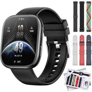 Hwagol Smartwatch Uomo Donna con 7 Cinturini, 1,83'' Orologio Smartwatch con Chiamate Bluetooth, Notifiche, Contapassi, Sonno, Cardiofrequenzimetro, SpO2, Smart Watch per Android iOS, Regali Compleanno