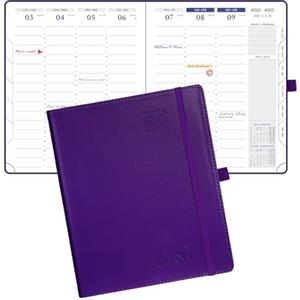 POPRUN (Italian Version) POPRUN Agenda Settimanale 2026 2027 A5(17,6 x 21,4 cm) | Pianificatore Settimanale 17 Mesi da Ago.2026 a Dic.2027, Copertina Morbida in Pelle PU con Carta Spessa da 80 GSM(Viola)