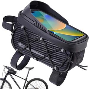 Generic Borsa per telefono da bici Grande capacità Ciclismo Zipper Organizer Pouch | Grande capacità, cinghie regolabili a tre punti, tasca esterna riflettente, chiusura a cerniera, per Road Mountain C