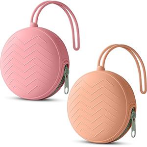 Aolso Porta Succhietto in Silicone, Lavabile Contenitore per Ciuccio, Custodia in Silicone per Ciucci per Bambini da Viaggio, Chiusura a Cerniera per Ciuccio, 2 pcs Portaciuccio Portaciuccio Silicones