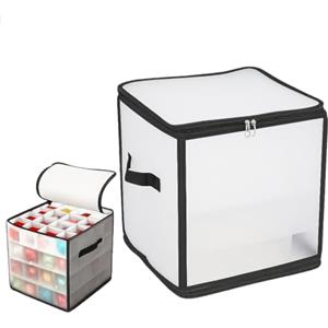Hillylolly Scatola Portaoggetti per Ornamenti Natalizi, Contenitore per Palline di Natale, Borsa Palline Natale, Scatola Palle, per Contenere 64, Rosso, 31x 31 x30 CM (Nero, 31)