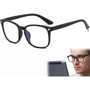DYIOTF Occhiali Luce Blu con Montatura Nero Opaco, Occhiali Anti Luce Blu per Computer, PC, Gaming e TV, Occhiali da Riposo Senza Gradazione per Uomo e Donna