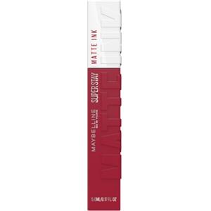 Maybelline New York Rossetto Matte SuperStay Matte Ink, Tinta Labbra a Lunga Tenuta, Colore Intenso e Vibrante, No Transfer, Ruler (80), 5 ml
