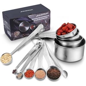 HAUSPROFI 11pz Cucchiai Dosatori Misurini Cucina in Acciaio Inox 304 HAUSPROFI - Cucchiai Graduati Measuring Spoons Cucchiaio Dosatore per Dolci Ingredienti Cottura