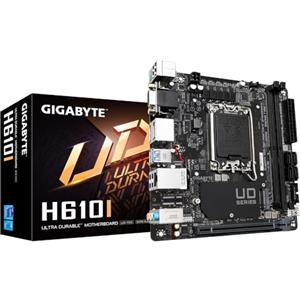 GIGABYTE H610I Scheda madre - Supporta CPU Intel Core di 14a generazione, VRM digitale ibrido 4+1+1, fino a 5600MHz DDR5, 1xPCIe 3.0 M.2, GbE LAN, USB 3.2 Gen 1