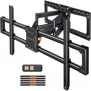 Perlegear supporto TV parete a movimento totale per TV 55-120" fino a 100 kg, staffa TV pesante con inclinazione, rotazione ed estensione, VESA max 900 x 600 mm