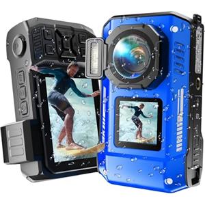 MaxMango 33FT Macchina Fotografica Subacquea Impermeabile 8K 70MP per Snorkeling | Maxmango D50 Fotocamera Digitale con Doppio Schermo Selfie 2,88", Autofocus, Zoom 18X,Batteria 2500mAh, Scheda 16GB-Arancione