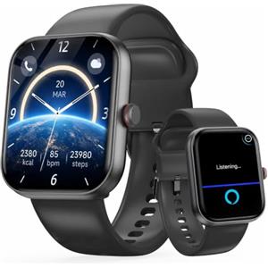 uaue Smartwatch Uomo Donna Alexa,1.91"Smart Watch con Effettua/Risposta Chiamate | 100+ Sportive, Nuovo Orologio Smartwatch con Cardiofrequenzimetro/Sonno/SpO2/Contapassi, Impermeabile IP68 per Android iOS