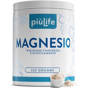 +LIFE Magnesio in Polvere, Carbonato e Acido Citrico PiùLife, 320 g | 1 misurino al giorno, 430 mg per dose, Fonte di Magnesio Citrato, Metabolismo energetico, Muscoli e Sistema nervoso, Solubile