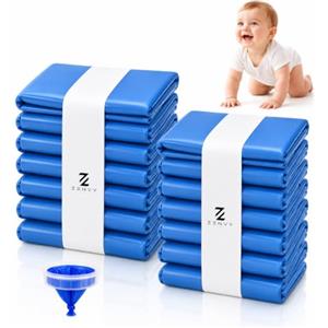 ZENVY 12 Ricariche Mangiapannolini Profumate Da 4,5m Universali Compatibili con i Principali Sistemi,Adattatore Incluso,Sacchetti Multistrato Anti Odore,Alta Resistenza,Lunga Durata,Per Pannolini di Neonati