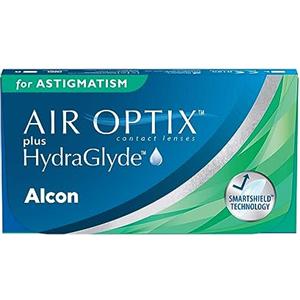 Air Optix plus Hydraglyde Toric | 3 pz | cil -1.25 | Asse 90 | -6.50 dpt | Lenti a contatto mensili morbide per l'astigmatismo. Comfort constante dal giorno 1 al giorno 30. CB 8.7 mm e DIA 14.5 mm