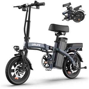 URLIFE Bici Elettrica, 14" Bicicletta Elettrica Pieghevole con 3 Modalità di Guida, Batteria Rimovibile 48V 7.5Ah Autonomia di 60 km E-bike da per Adulti e Adolescenti