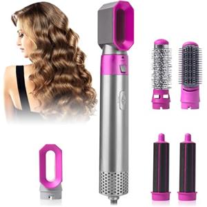 Journeyside Spazzola ad Aria Calda 5 in 1,1000W Spazzola Asciugacapelli | Hot Hair Airstyler Set con 3 Temperature, Spazzola Modellante Ad Aria per Capelli Ricci,Volumizzante,Lisciante,Asciugare
