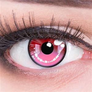 Meralens Lenti a Contatto Colerate 'Anime Arc 2 Pink' - Cosplay Rosa senza Gradazione - con porta lenti a contatto - ideali per Manga Anime Halloween - Durata 1 Anno - 1 Coppia senza correzione