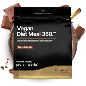 THE PROTEIN WORKS Protein Works | Vegan Diet Meal 360 - Gold, Cioccolato Morbido, 500g | Proteine Vegan, Shake Sostitutivo Pasti, Supporta Perdita Peso Sana, Nutrizionalmente Completo, Basso Zucchero, 7 Pasti