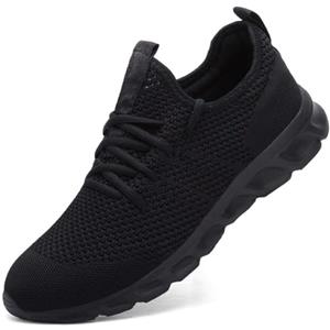 Damyuan Mens Lightweight Athletic Running Walking Gym Shoes Casual Sports Fashion Sneakers Walking Shoes Black,9.5