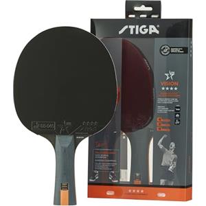 Stiga Vision 4-Star - Racchetta da ping pong, colore: nero/rosso