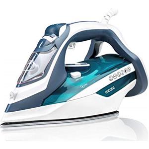 HAEGER ULTRA STEAM 2800 - Ferro da Stiro a Vapore 2800W, Piastra in Ceramica, Anti-gocciolamento, Anticalcare e Autopulenti.
