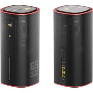 ZTE G5 Ultra Gaming, Router 5G, Tri-Band WiFi 7, 2.5G, Nero | Fino a 4,29 Gbit/s 5G, WiFi 7 fino a 19 Gbit/s, MLO, 2 porte 2,5 G, 2 TS-9, NFC, app ZTE smart life
