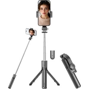 Somikon bastone per selfie per smartphone: 2in1 smartphone tripod & selfie stick, ultrakompakt, Bluetooth remote (treppiede mini fotocamera, treppiede estensibile, foto)