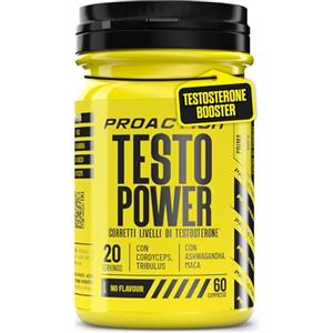 ProAction TESTO POWER | Testosterone Booster con Alto Dosaggio di Tribulus Terrestris, Maca Nera, Fieno Greco, Ashwagandha e Zinco | Integratore Testosterone Uomo per Aumento Massa Muscolare | 60 cpr