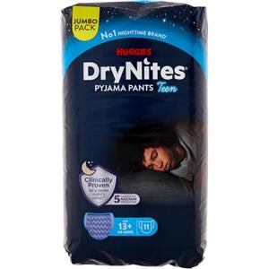 Huggies Drynites Huggies Pannolini Bambino, Taglia XL (48-60 kg), 11 Mutandine Assorbenti, 13-19 Anni
