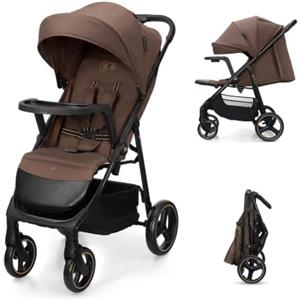kk Kinderkraft Kinderkraft TRIG 3 con vassoio, Passeggino 22 kg, CLICK & FOLD, Marrone