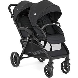Joie evalite™ duo passeggino doppio, leggero, chiusura compatta, compatibile con sistema da viaggio, fronte mondo, parapioggia incluso - dalla nascita ai 3 anni (0-15 kg), shale