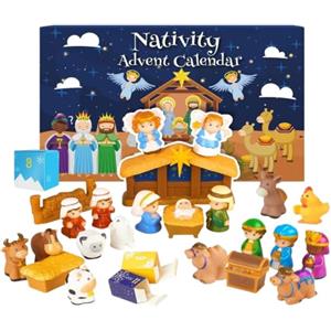 Syglawnd Calendario dell'Avvento Natività per Bambini, 2026 Calendario dell'Avvento di Natale, 2026
