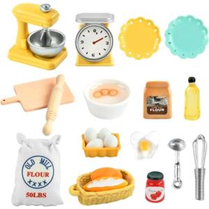 YUEXNKO Accessori da Cucina in Miniatura, Cucina Accessori Casa Bambole, Cucina Miniatura 1/12, Miniatura Set da Forno, Mini Cibo, per la Decorazione della Cucina della casa delle Bambole